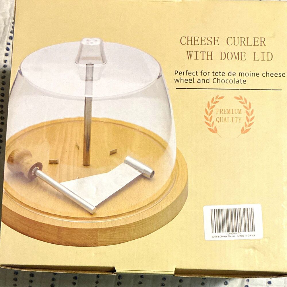 BOSKA Cheese Curler w/ Dome Lid, Wood Base, Stainless Steel 850511